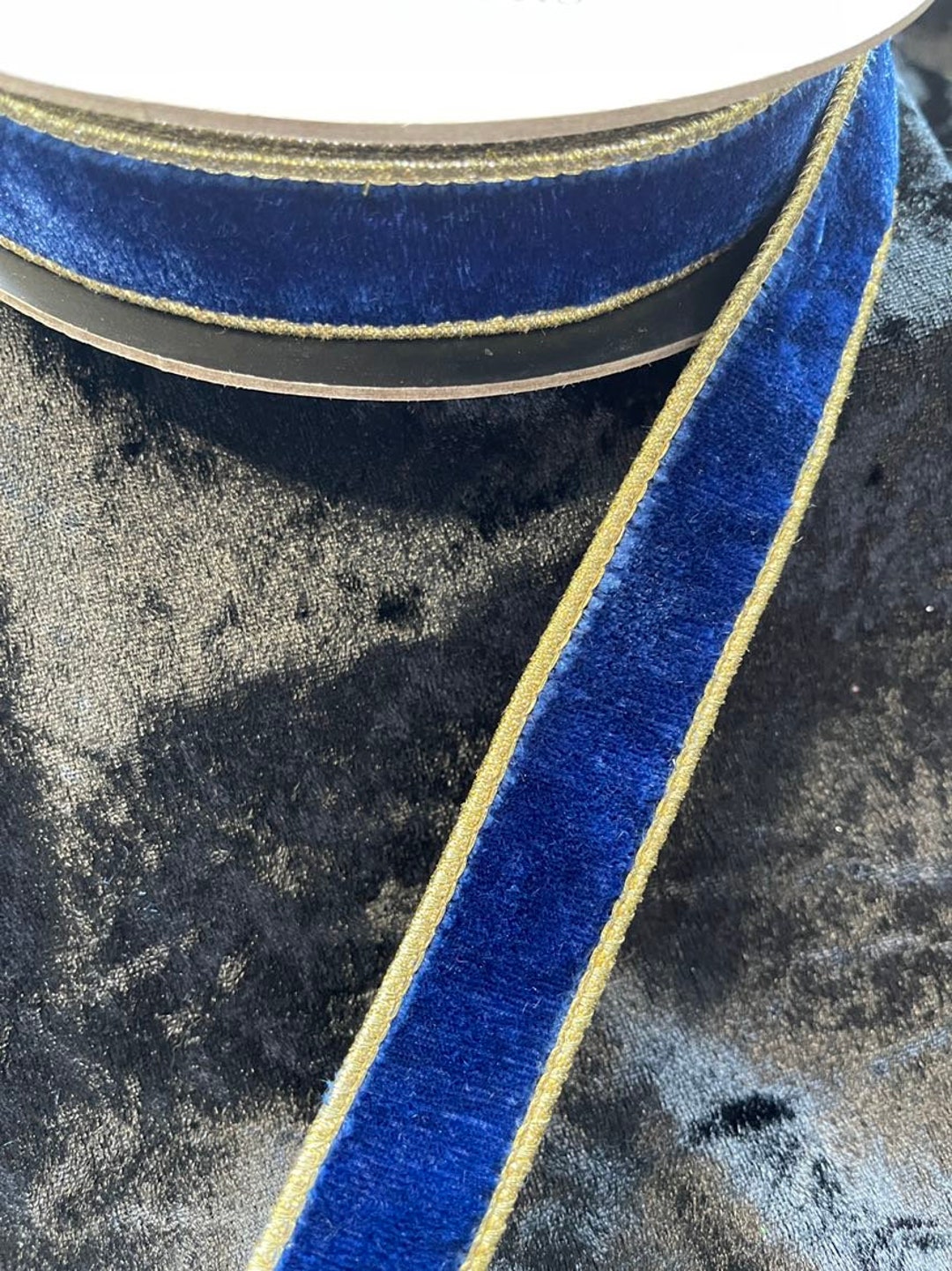 1 Inch 10 Yards Wired Royal Blue Velvet Ribbon, Designer Ribbon, Fine