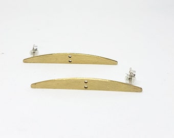 Brass earrings stud earrings gift for her geometric earrings minimalist earrings gold earrings brass jewerly