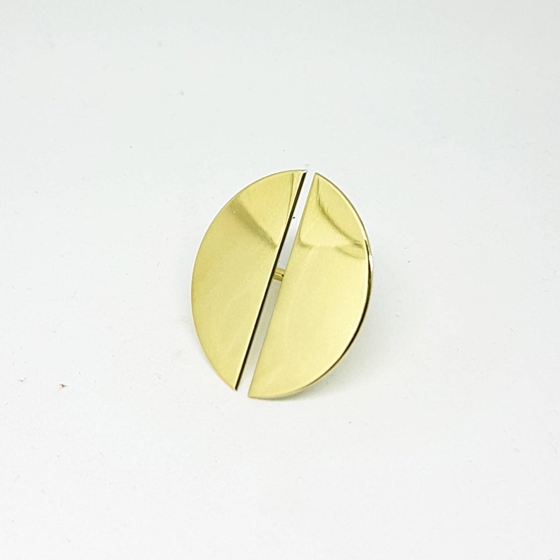 Brass ring adjustable ring minimalist ring gift for her geometric ring open ring brass jewerly semicircle ring crescent ring half moon ring