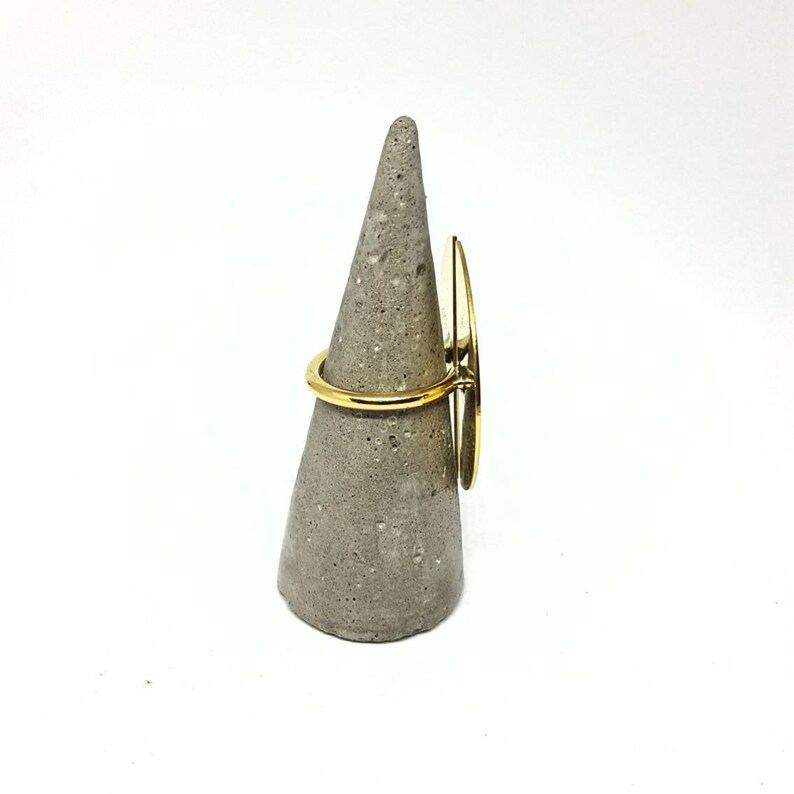 Brass ring adjustable ring minimalist ring gift for her geometric ring open ring brass jewerly semicircle ring crescent ring half moon ring