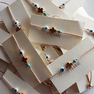 Handmade bracelet martirika baptism favour baptism cross bracelet evileye bracelet μαρτυρικά
