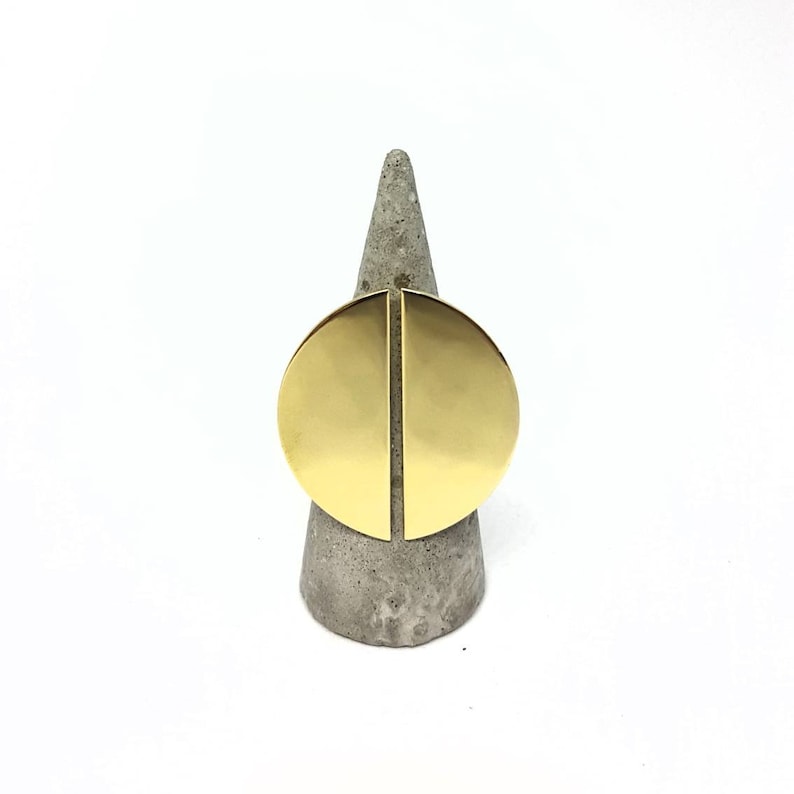 Brass ring adjustable ring minimalist ring gift for her geometric ring open ring brass jewerly semicircle ring crescent ring half moon ring