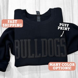 Custom Team Name Sweatshirt, Puff Print, Embossed Print, Mascot Sweatshirt, Christmas Gift Idea, School Spirit Sweatshirt, Team Shirt