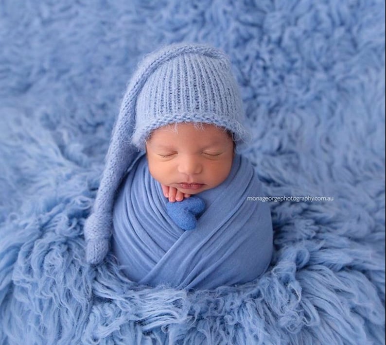 Newborn Long fluffy Wrap and Sleepy Hat Sleepy hat Newborn Etsy