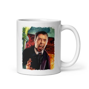 From My Original Drawing Of Dracula White glossy mug