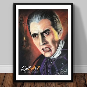 Christopher Lee as Dracula original drawing A3
