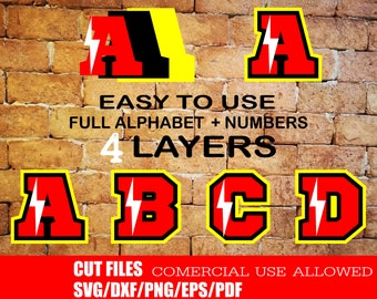 Three Four 4 Layers Distressed Font,Grunge Font, JP Distressed Sport font, athletic font, sporty font, Silhouette, Cricut, svg dxf eps jpeg.