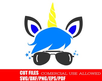 Boy Unicorn SVG Silhouette and Circuit Cut Cutting file ...