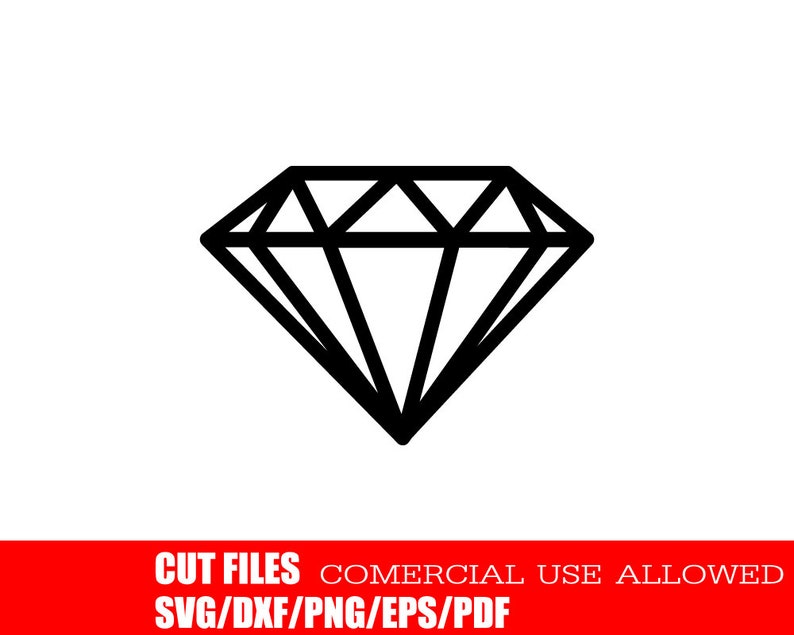 Download Clip Art Svg Dxf Eps Png Jpg Vector Diamond Clipart For Engagement Party Invites Diamond Svg File For Cricut And Silhouette Diamond Outline Art Collectibles