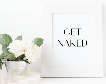 Obtener desnudo imprimible, obtener signo desnudo, arte de la pared del baño, decoración del baño, conseguir desnudo impresión digital, moderno minimalista imprimible imprimible