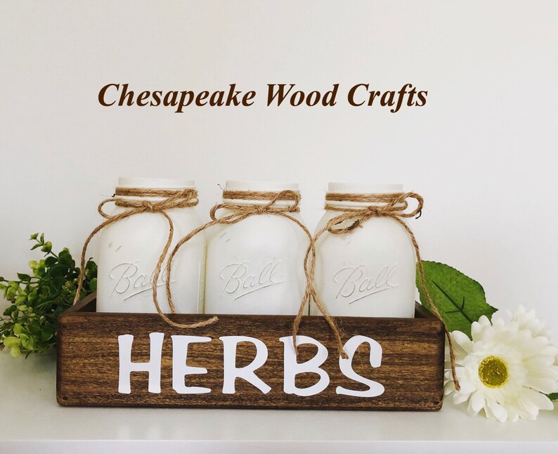 Indoor Herb Garden Mason Jar Decor Mason Jar Herb Garden Etsy