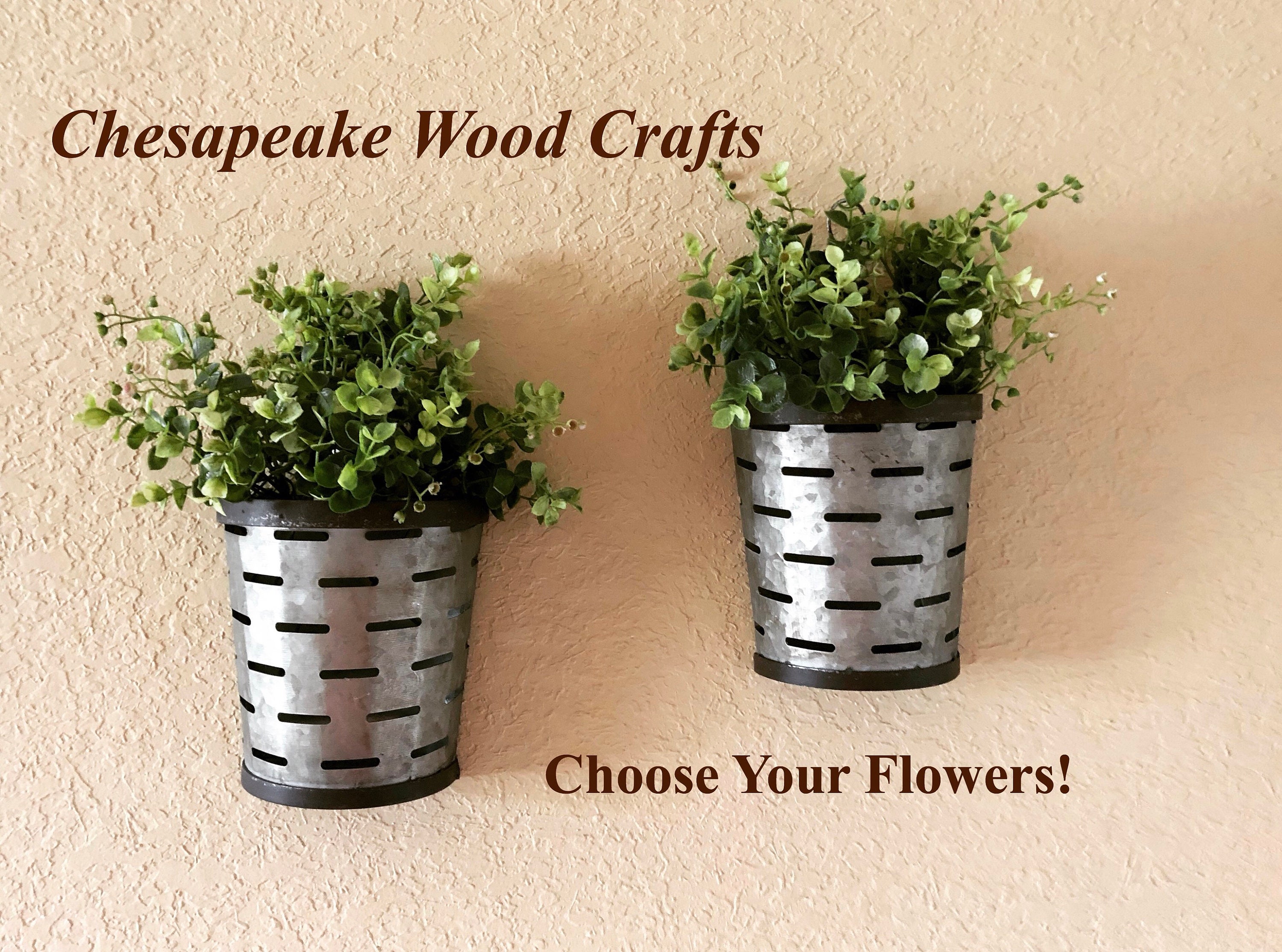 Olive Bucket Wall Decorrustic Home Decor Rustic Wall Decor Etsy