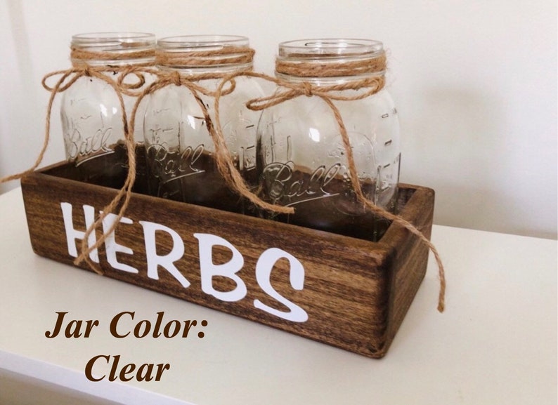 Indoor Herb Garden Mason Jar Decor Mason Jar Herb Garden Etsy