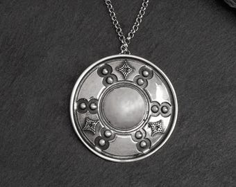 Handmade Sterling Silver Shield Necklace – Viking Warrior Amulet, Medieval Protection Pendant, Unique Gift for Him & Her, Nordic Jewelry
