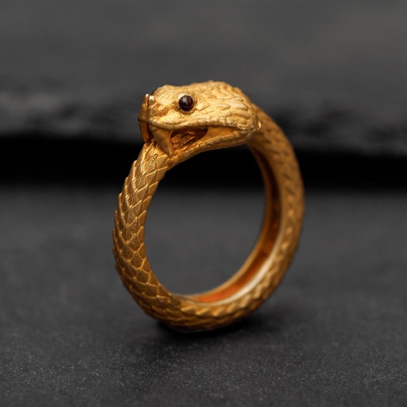 Oxidized Sterling Silver Ouroboros Snake Ring: Gothic Boho Reptile Jewelry, Hallowen Gift