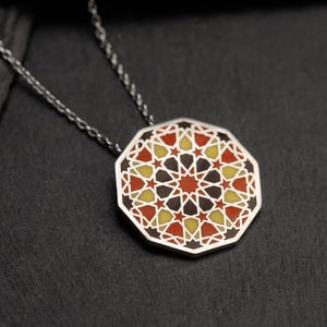 Handmade Sterling Silver Enamel Necklace: Turkish Ottoman Design