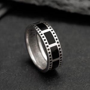 Cinephile Film Negative Sterling Silver Ring, Cameraman Ring, Cinema Collection, Cinephile Ring, Camera Laterna Roll Ring, Adjustable Ring