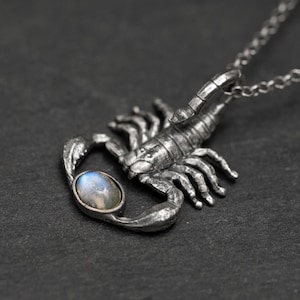 Scorpio Garnet Pendant: Sterling Silver Scorpion Zodiac Necklace