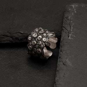 Anello con occhio di Allah in argento sterling: gioiello gotico con occhio di Allah e pietre preziose, regalo di Halloween