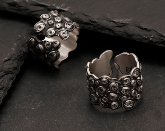 Sterling Silver Evil Eye Ring: Gothic Oculos Gemstone Jewelry