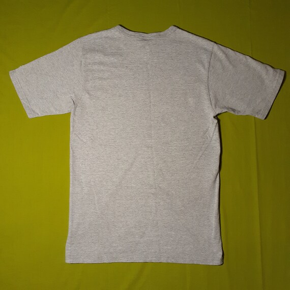 Vintage 80s 90s Heather Grey Champion Spellout Ts… - image 5