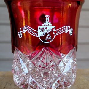 12 Vintage Stunning Red Cut Crystal Blackberry Julep mini Glass Cups