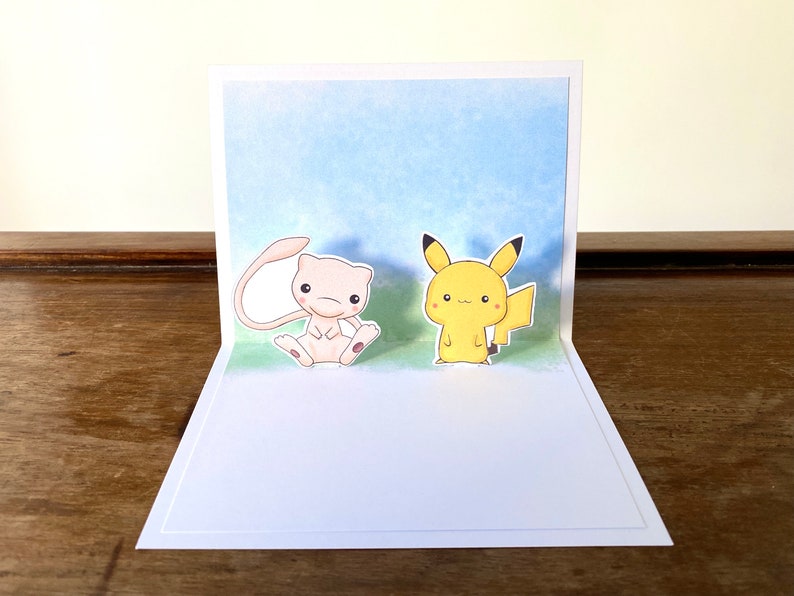 Togepi and Eevee Handmade Popup Card Pokemon, Birthday, Blank Card, Valentine, Birthday, Anniversary, Missing You, Pop Up, Best Friend image 6