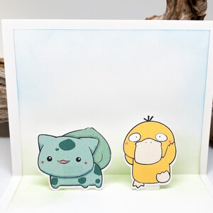 Togepi and Eevee Handmade Popup Card Pokemon, Birthday, Blank Card, Valentine, Birthday, Anniversary, Missing You, Pop Up, Best Friend image 4