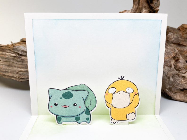 Togepi and Eevee Handmade Popup Card Pokemon, Birthday, Blank Card, Valentine, Birthday, Anniversary, Missing You, Pop Up, Best Friend image 4