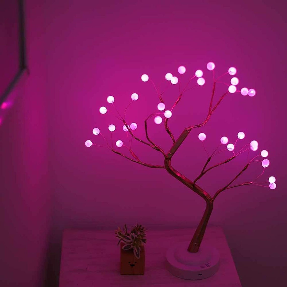 Pink Pearl Bonsai Tree Light Artificial Light Tree Battery and Etsy