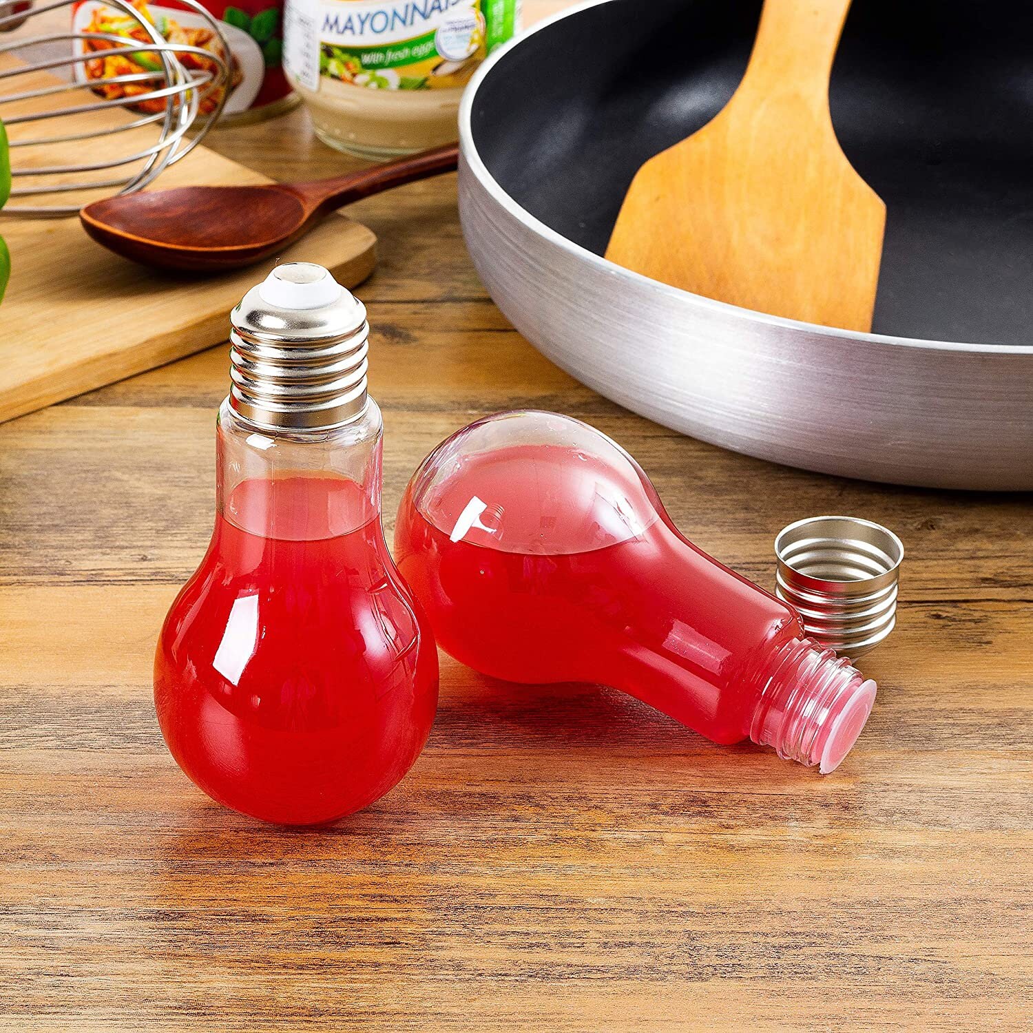 24pc Case Plastic Light Bulb Jars Silver with Labels and Etsy