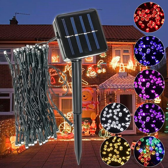 Outdoor Solar Lights 17 Ft Garden 50 Led Powered Xmas Decor For Yard Path Party Lamp