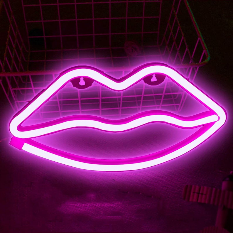 Love is Sweet Sign Pink Lip Light Neon Lights Signs for Wall - Etsy