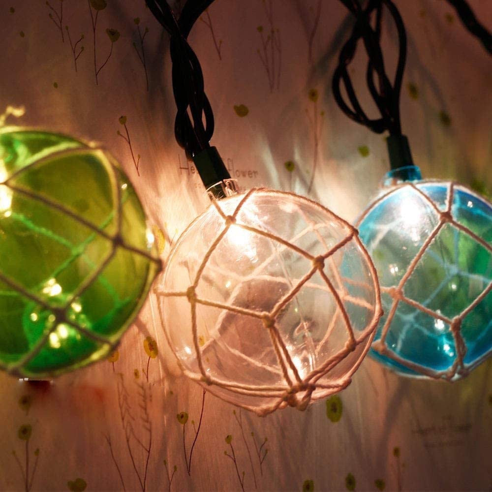 10 Leds Fishing Floats Coastal Decor Beach Style String Lights Etsy