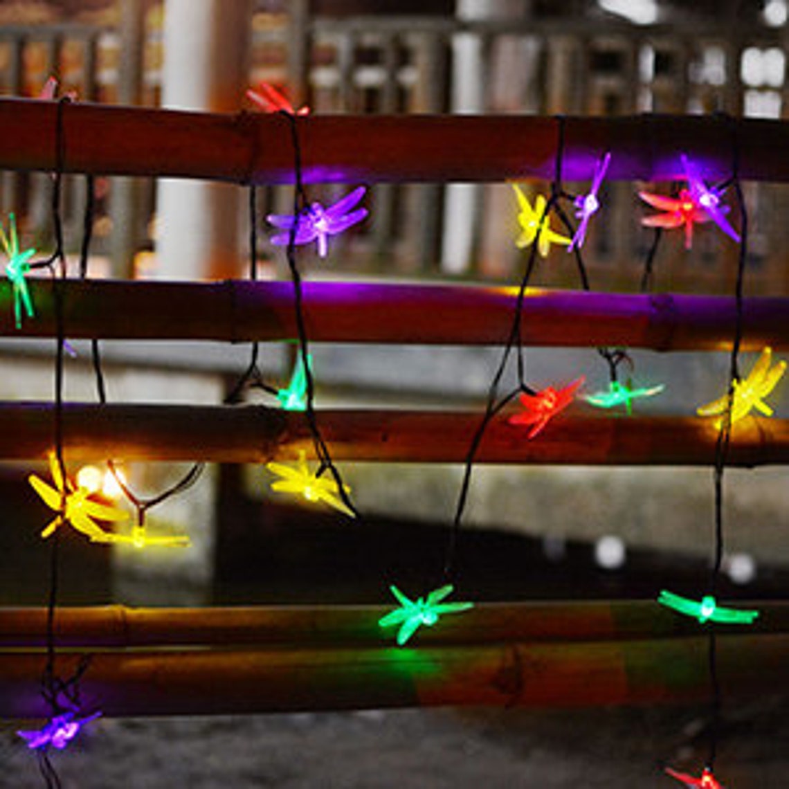 Dragonfly String Lights Outdoor Solar Powered Fairy Lights Etsy