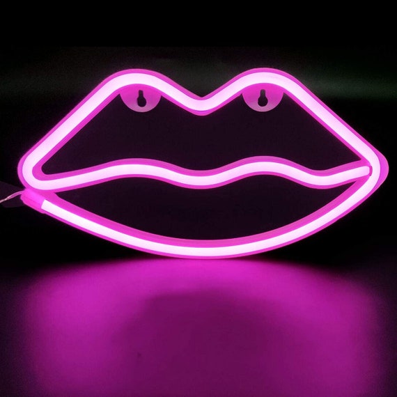 Love is Sweet Sign Pink Lip Light Neon Lights Signs for Wall | Etsy