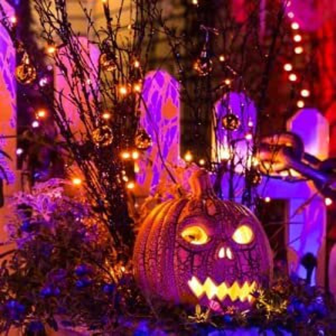 Orange String Light For Halloween Décor Outdoor Halloween Etsy