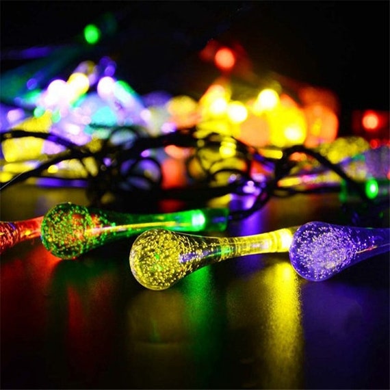Outdoor Solar Lights 4 8m 20 Led Power Raindrop String