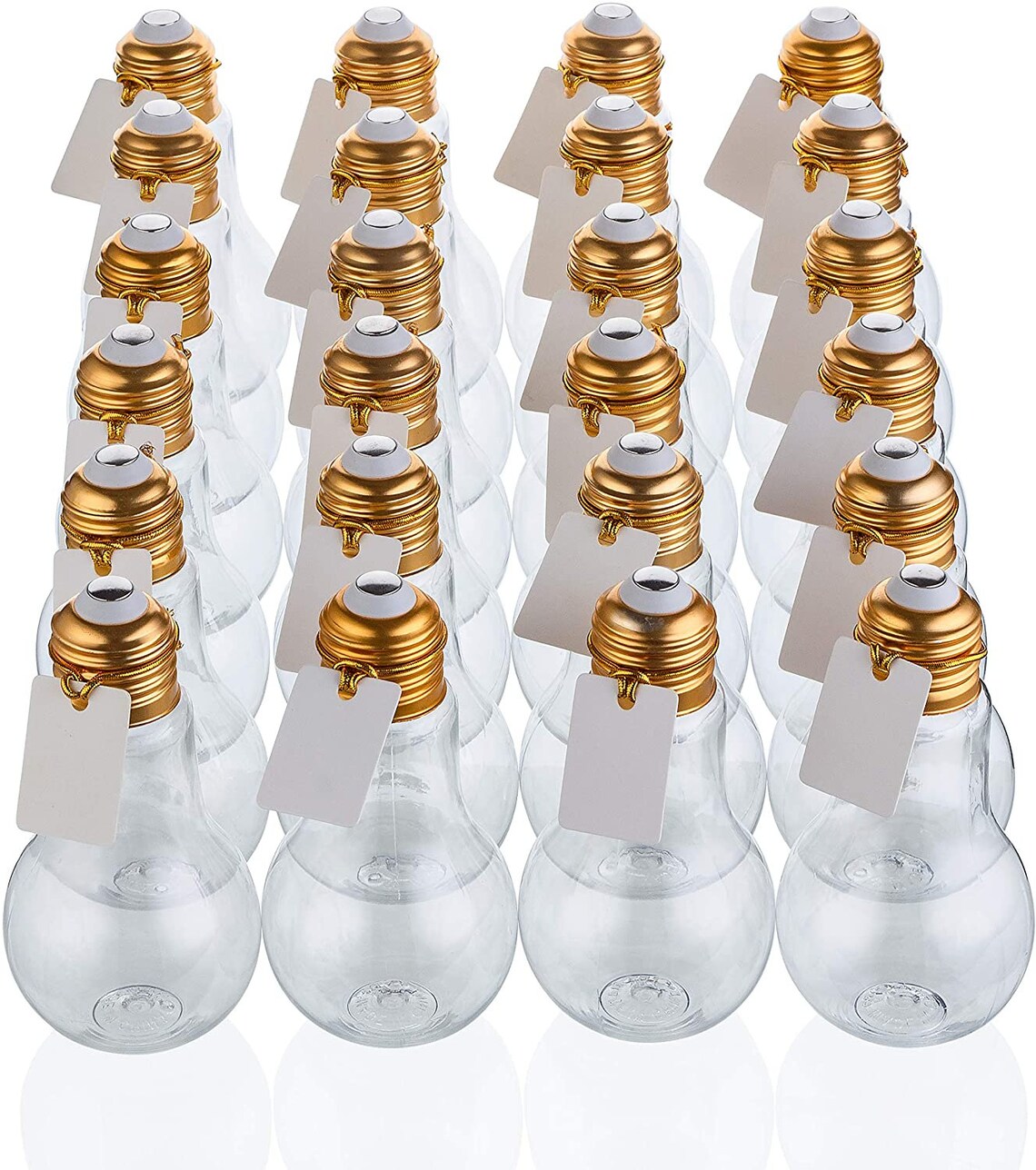 24pc Case Plastic Light Bulb Jars Silver With Labels and Etsy