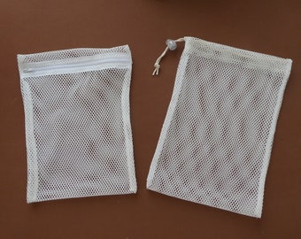 small white mesh bags