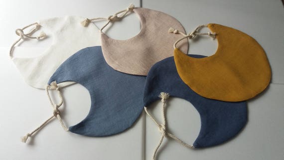 Linen baby bibs Linen girl's boy's bib 