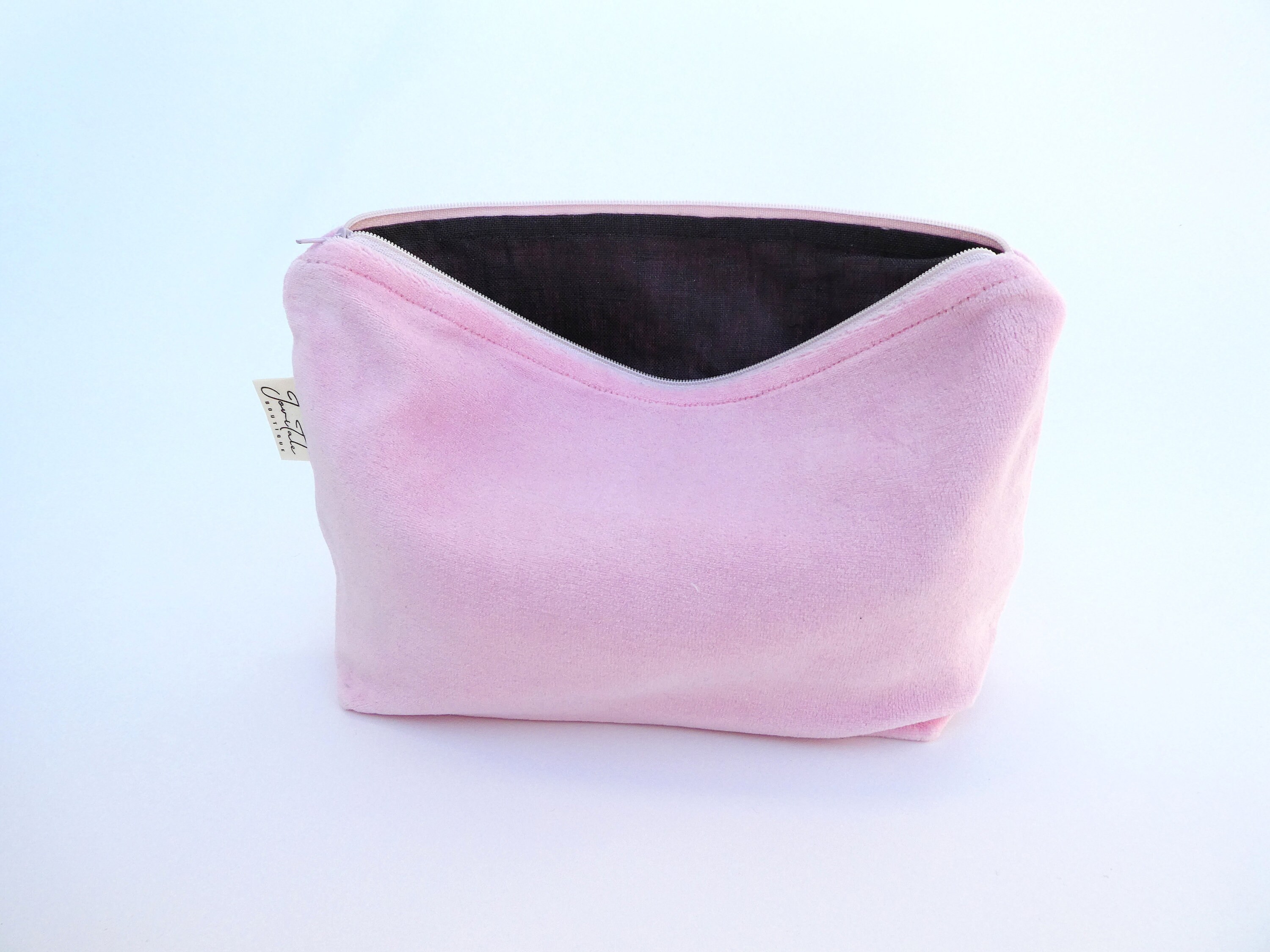 Pink velvet cosmetic bag Accessory Makeup storage Zipper Etsy