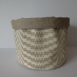 Vintage Cesta de almacenamiento de tela de lino en beige | Etsy
