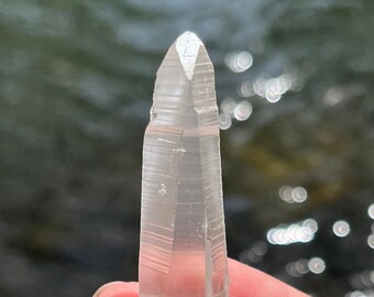 Lemurian Seed Crystal with Record Keeper Triangle | Authentic Lemurian Quartz from Brazil | Genuine Brazilian Lemurian Crystal, Diamantina