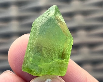 Large Raw Etched Peridot Crystal from Pakistan 7.3g | Terminated Natural Peridot Specimen | August Birthday Gift