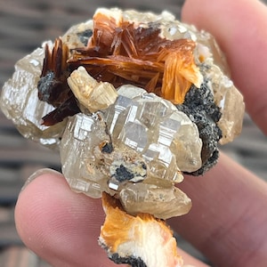 Seltener Cerussit-Kristall aus Touissit, Marokko | Roh Cerussit Stein | Einzigartiges fluoreszierendes Mineral | Kraftvoller Heilstein