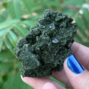 Amazing Floater Sparkly Fairy Forest Quartz | New Find! Raw Green Epidote and Water Clear Quartz Crystal Cluster from Hakkari, Turkey