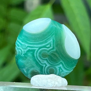 Cristal d'agate oeil de Gobi 13 g | Agate de Mongolie du désert de Gobi, agate de Gobi, agate des yeux, calcédoine rare et yeux d'agate | Cristaux de guérison métaphysiques
