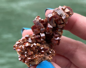 Raw Vanadinite Crystal Cluster from Mibladen, Morocco | Red Hexagonal Vanadinite Crystals | Gemmy Mineral Specimen