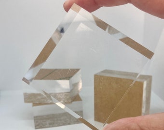 Transparent akryldisplayblock (2x2x1) för kristall- och mineralprover